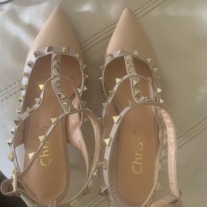Brand new- never worn spike designed heels I nude